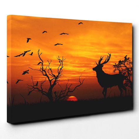 Bird Rocks, Birds Landscape, Painting Colour, Sunset Canvas, Lake Wall Art, Square Canvas, Sunset Painting, Canvas Art Painting, Canvas Set