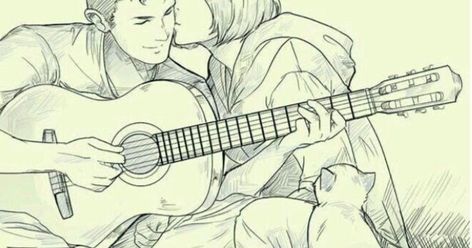 #loveShayeris,#poetrys, #sadlove shayeri, romantic love shayeri, #love again, one side love shayeris, #how to make girlfriend by love shayeri ,# Yurio And Otabek, Guitar Sketch, Guitar Drawing, Couple Sketch, Yuri Plisetsky, Cute Couple Drawings, Pencil Art Drawings, Yuri On Ice, Couple Drawings