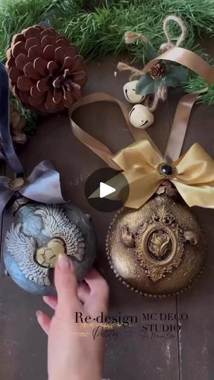 Create your own Stylish ornaments! Our Redesign Petite team member @mcdecostudio created these stunning beauties using a variety of @redesignwithprima Decor Moulds®️with @finnabair Art Mediums. So exquisite! Products used:Re-design Modeling MaterialFinnabair Moulds-Steampunk Hearts, Grungy Frames, Pieces of UnderworldFinnabair Art Basics GessoFinnabair Aged Brass Wax #furnituremoulds #paintedfurniture #furnituremakeover #furnituremoulds #paintedfurniture #furnituremakeover #homedecor #decor #christmasideas #diychristmas #diyholiday #christmasdecor #holidaydecor #holidaygiftideas #christmascrafts #finnabair #finnabairproducts #primamoulds #createwithprima #primamarketing #finnabair #finnabairproducts | Prima Marketing Inc. | Lindsey Stirling · Sleigh Ride Decor Moulds, Finnabair Art, Steampunk Heart, Art Mediums, Art Basics, Lindsey Stirling, Prima Marketing, Ornament Tutorial, Sleigh Ride