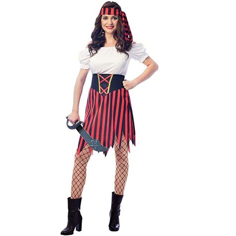 Amazon.com: Wizland Women's Pirate Lady Costume Dress with Waist Seperate Belt,Headpiece,Without Sword: Clothing Pirate Outfit Women, Adult Pirate Costume, Pirate Lady, Costume Pirate, Pirate Costumes, Pirate Dress, Female Pirate Costume, Pirate Outfit, Conservative Fashion