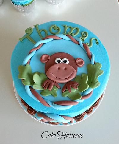 Jungle Animal Smash Cake for a 1st Birthday Animal Smash Cake, 500 Miles, My Grandson, Buttercream Icing, Jungle Animal, Safari Birthday, Cute Monkey, 1st Birthday Cake, Cake Icing