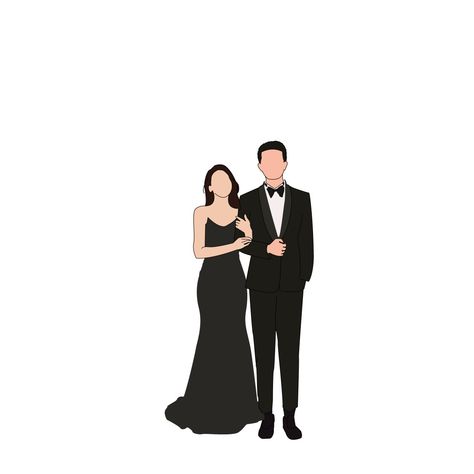 Dress Code Illustration, Black Tie Aesthetic, Sufi Night, Black Tie Outfits, Couple Illustration Wedding, Wedding Couple Cartoon, Digital Invitations Design, Book Cover Art Design, Wedding Card Design Indian