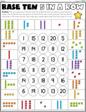 Several base 10 board games in color and black and white where students will roll dice to move around the board, count the amount of base ten blocks, then color the corresponding numbers. Base 10 Blocks Printable Free, Base Ten Blocks Games, Base 10 Blocks Printable Tens And Ones, Comparing Numbers Using Base Ten Blocks, Number Recognition 10-20 Activities, Number Recognition Activities 11-20 Math Games, Composing Numbers, Number Recognition Games 1-20, Counting By 10