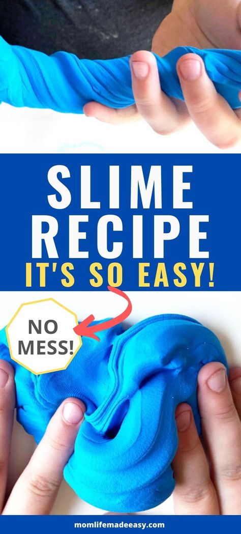 This easy DIY slime recipe has a brand new texture- where butter slime meets fluffy slime meets cloud slime. Made without contact solution or borax, this is the BEST mess free slime recipe out there for kids! #activitiesforkids #forkids #funforkids Slime Recipe Easy No Contact Solution, Slime Recipe No Contact Solution, No Mess Slime, Slime Without Contact Solution, Easy Slime Recipes For Kids, Cloud Slime Recipe, Easy Diy Slime, Slime No Borax, Make Slime For Kids