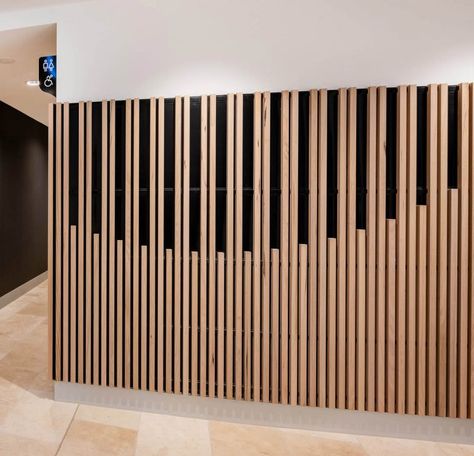 Wood Screen Design, Timber Screen Interior, Logo Wall Design, Wood Home Decor Ideas, Wood Wall Paneling Modern, Timber Screen, Decorate Wall, Wood Wall Panel, Timber Screens