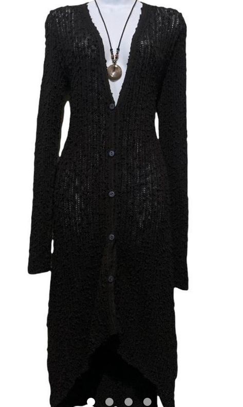 Gothic Cardigan Outfit, Goth Aesthetic Accessories, Long Black Dress With Cardigan, Gothic Bimbocore Outfits, Romantic Goth Outfits Dresses, 1970s Goth, Warm Goth Outfit, Hippie Goth Fashion, Whismgothic Outfits