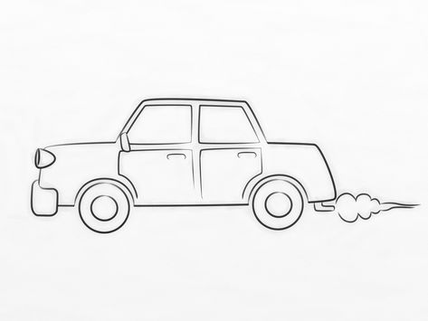 How to Draw a Cartoon Car: 8 Steps (with Pictures) - wikiHow Drawing Profile, Simple Car Drawing, Car Drawing Easy, Draw Cars, Cartoon Car Drawing, Easy Cartoon, Cars Drawing, Attendance Sheet, Dibujo Simple