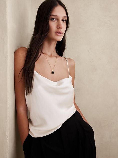 Banana Republic, Silk Cami, Silk Tank Top, Silk Camisole, Banana Republic Women, Silk Charmeuse, Black Tank Tops, Womens Clothing Tops, Spaghetti Strap