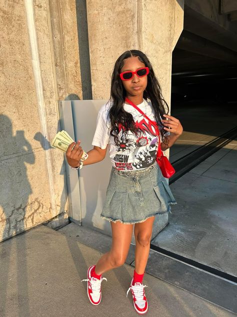 Black Ppl Outfits, Cute Dunk Outfits, Cute Fly Girl Outfits, Field Day Outfit Ideas, Teen Birthday Outfit Ideas, 7th Grade Picture Day Outfits, Birthday Outfit 12 Year, Birthday Outfits With Skirts, 16th Birthday Outfit Ideas Casual