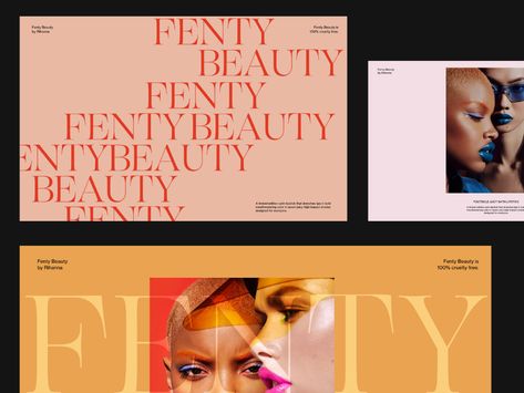 Fenty Beauty Editorial Presentation by Andrea Jelić on Dribbble Editorial Presentation, Editorial Branding, Keynote Design, Presentation Design Layout, Brand Presentation, Presentation Layout, Editorial Layout, Beauty Design, Graphics Inspiration