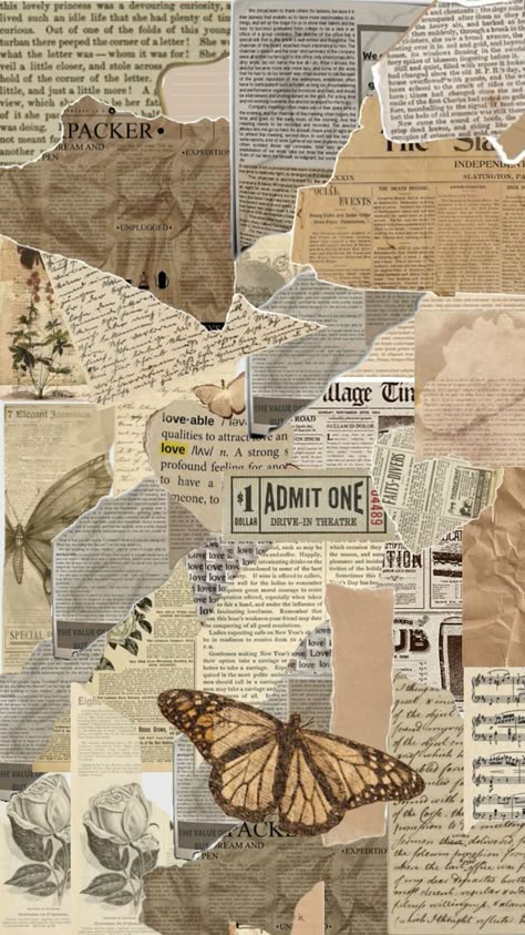 Aesthetic Paper Background Vintage, Front Page Decoration Ideas, Page Decoration Ideas, Front Page Decoration, Featured Photo Facebook Aesthetic, Print Coloring Pages, Newspaper Background, Newspaper Collage, Cottagecore Wallpaper