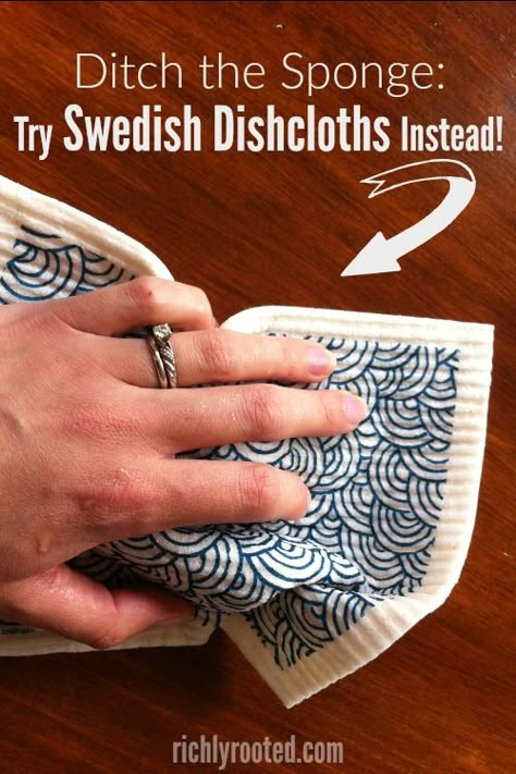 Swedish dishcloths replace kitchen sponges and paper towels. They're simple, smart, and pretty! Replace Paper Towels, Swedish Dishcloths, Coconut Bowls, Swedish Dishes, Dish Rag, Zero Waste Kitchen, Kitchen Sponge, Zero Waste Living, Reduce Reuse Recycle