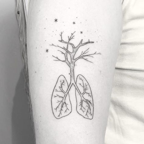 Tree Lung Tattoo, Lung Tattoo Ideas, Bronchial Tree, Lung Tattoo, Thoracic Surgery, Avatar Tattoo, Lung Transplant, Michael Art, Line Art Tattoos