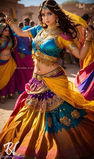 Saree Rajasthani, Superhero Dress, Beautiful Paintings Of Nature, Dance Of India, Durga Mantra, Indian Women Painting, Indian Photoshoot, Happy Navratri, Indian Bridal Fashion