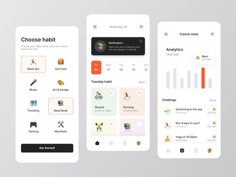 Morin - Habit Tracker App 📝 Statistics App, Habit App, Habit Tracker App, Ui System, Logo Design Women, To Do App, Ux Design Principles, App Design Layout, App Interface Design