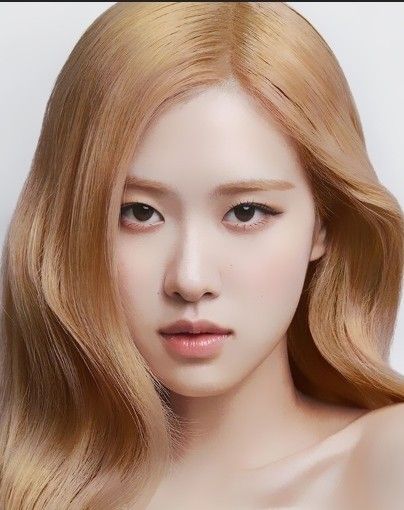 Rosé Blonde Hair Blackpink, Rosé Blackpink Face, Rosé No Makeup, Kuromi Print, Blonde Hair Korean, Rose Blonde Hair, Yellow Blonde Hair, Rose Blonde, Yellow Blonde