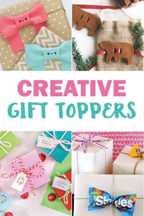 Package Toppers Diy, Christmas Gift Toppers Wrapping Ideas, Gift Wrap Toppers, Christmas Gift Toppers Diy, Present Toppers Christmas, Christmas Gift Topper Ideas, Diy Gift Toppers Christmas, Gift Toppers Christmas, Gift Toppers Diy