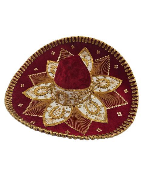 PRICES MAY VARY. VIVA LA FIESTA: This festive red sombrero with gold trim adds instant party vibes, perfect for any Mexican celebration. AUTHENTIC CHARRO STYLE: Modeled after the traditional wide-brim hats worn by Mexican cowboys. ONE SIZE FITS MOST: Flexible but sturdy, this sombrero has an inner diameter of about 8 inches and tapers up to fit for most average adult head sizes and a chin strap to hold securely in place. DECORATE IN STYLE: Whether you're attending a quinceañera, Cinco de Mayo pa Mexican Cowboys, Mariachi Hat, Charro Quince, Mexican Celebrations, Sombrero Hat, Brim Hats, Mexican Designs, Wide Brimmed Hats, Eye Drawing