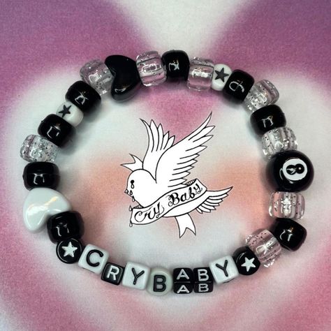 Lil Peep Matching Bracelets, Kandy Braclets, Lil Peep Bracelet Ideas, Lil Peep Bracelet, Kandi Rave, Diy Kandi Bracelets, Pony Bead Bracelets, Matching Couple Bracelets, Diy Kandi