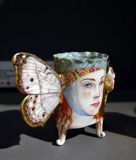 Irina-Zaytceva Mother of Pearl Butterfly Arte Peculiar, Keramik Design, Porcelain Art, Ceramic Cup, Clay Ceramics, Land Art, Ceramic Clay, Ceramic Artists, A Butterfly