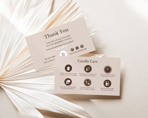 Eyebrow Care, Beauty Business Cards, Purchase Card, Business Thank You Cards, Postcard Template, Candle Business, Canva Tutorial, Jewelry Care Instructions, Business Icons