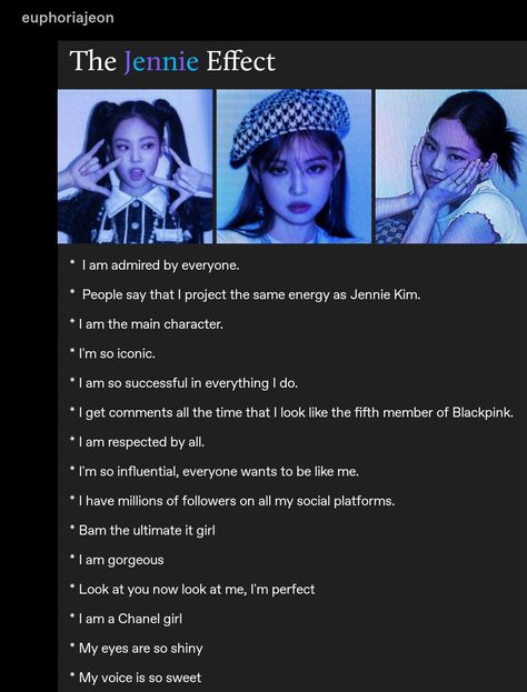 My Tumblr posts #kpop #blackpink #kim Jennie #jennie #jennie icons #affirmations #self concept #kpop icons #manifest How To Look Like Jennie Kim, Jennie Affirmations, Kpop Idol Manifestation, Kpop Idol Affirmation, Kpop Manifesting, Kpop Affirmations, Jennie Kim Quotes, Wonyoung Affirmations, Kpop Subliminal