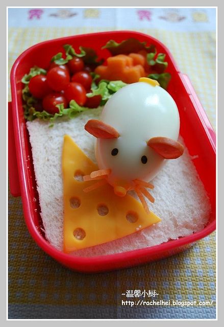 I don't know that my kids would eat this, but it's cute to look at!  The last time we tried hard boiled eggs, C called them cheese!