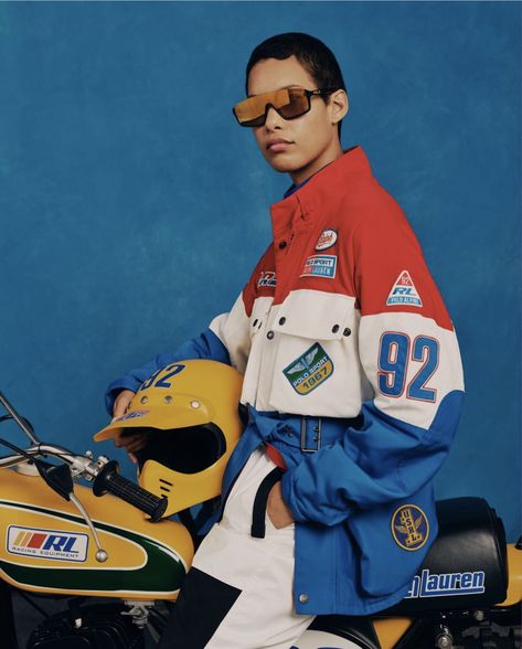 Ralph Lauren Olympics, Vintage Sports Jacket, Sport Photoshoot, Sports Advertising, Ralph Lauren 90s, Bike Photoshoot, Retro Space, Low Life, Retro Sports