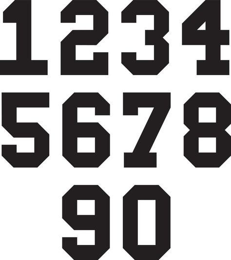 Varsity Numbers Font, Block Numbers Font, Jersey Numbers Font, Number Fonts Free, Block Numbers, School Spirit Shirts Designs, New Year Typography, Jersey Font, Free Fonts For Cricut