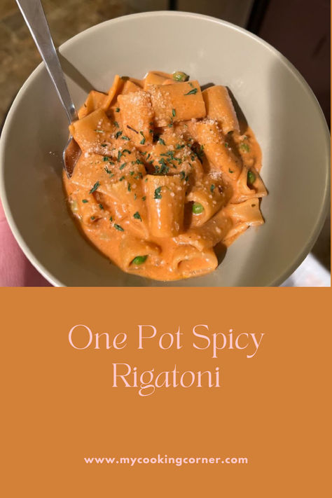 Indulge in the irresistible allure of our Creamy One Pot Spicy Rigatoni. This recipe promises a tantalizing blend of flavors, where the heat of crushed red pepper meets the creamy richness of parmesan and heavy cream. #recipe #spicy #rigatoni #creamy #yummy #dinner One Pot Creamy Pasta, Creamy Rigatoni, Spicy Rigatoni, Pasta Spicy, Curry Pasta, Crushed Red Pepper, Creamy Pasta, Rigatoni, Red Pepper