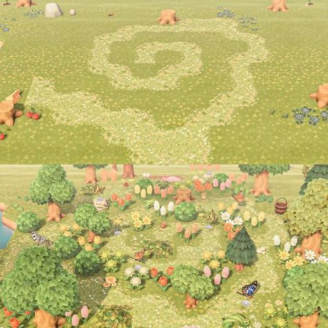 Acnh Spring, Animal Crossing Designs, Vegetable Animals, Pink Island, Animal Crossing Wild World, Island Theme, Animal Crossing Villagers, Flower Guide, Garden Animals