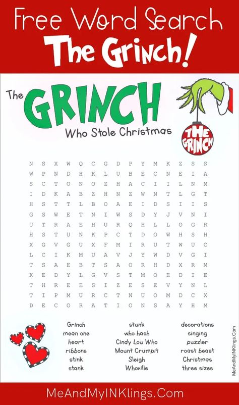 Free Word Search Puzzle The Grinch Plus More Free Printable Grinch Activities for School and Home #grinch #grinchmas #merrygrinchmas #freewordsearch #grinchwordsearchfree Grinch Holiday Games, Grinch Themed Games For Kids, Grinch Activities For School, Grinch Playdough Free Printable, Grinch Christmas Printables, Grinch Themed Crafts For Kids, Grinch Word Search Free Printable, Grinch Activity For Kids, Grinch Themed Christmas Party For Kids