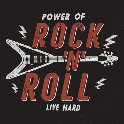 Póster rock n roll dibujado a mano vinta... | Premium Vector #Freepik #vector #fondo #logo #banner #flyer Rock N Roll Poster, Roll Logo, Filmy Vintage, Rock Band Posters, Desain Editorial, Music Backgrounds, Rock Posters, Band Logos, Band Posters