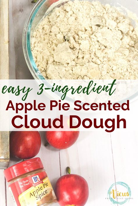 This apple pie sensory bin includes scented 3-ingredient cloud dough to create fine motor and pretend play for kids. To play with Ten Apples Up On Top #kidsactivities #fallactivities #sensoryplay #applepiesensoryplay #applepie #preschool #parenting Pie Sensory Bin, Apple Lesson Plans, Ten Apples Up On Top, Preschool Apple Activities, Preschool Apple Theme, September Preschool, Fall Sensory Bin, Apple Crafts, Apple Lessons