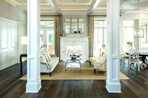 20 Beautiful Uses of Decorative Columns Inside The Home Columns In Living Room, Interior Column Design, Column Design Ideas, Column Decoration Ideas, Columns Interior, Columns Inside, Column Ideas, House Columns, Column Decoration