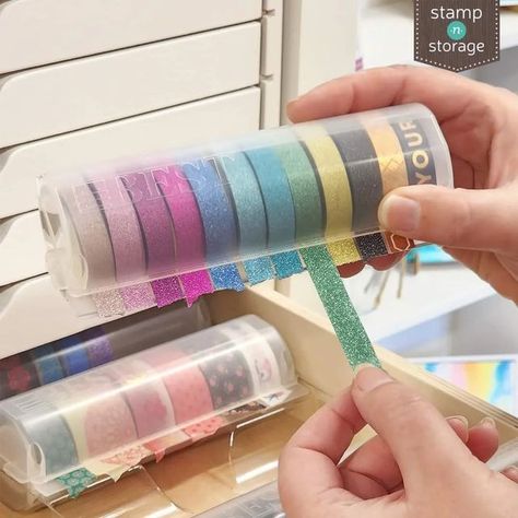 Washi Tape Storage Ideas, Washi Tape Organization, Washi Tape Organizer, Diy Washi Tape Crafts, Washi Storage, Washi Tape Dispenser, Washi Tape Storage, Tape Organizer, Thread Rack