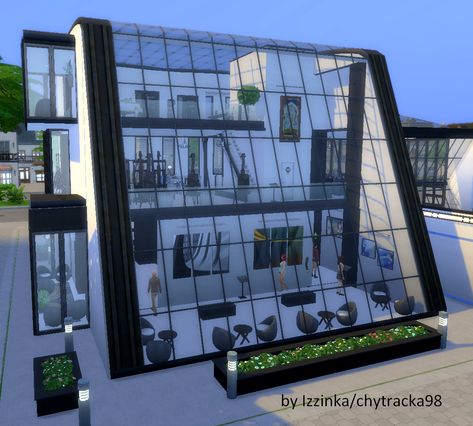 Mod The Sims - Modern Art Gallery Mussa Sims 4 Art Museum, Sims 4 Museum Ideas, Sims 4 Museum Build, Sims Museum, Sims 4 Art Gallery, Sims 4 Museum, Sims 4 Cc Modern, Sims Gallery, Museum Flooring