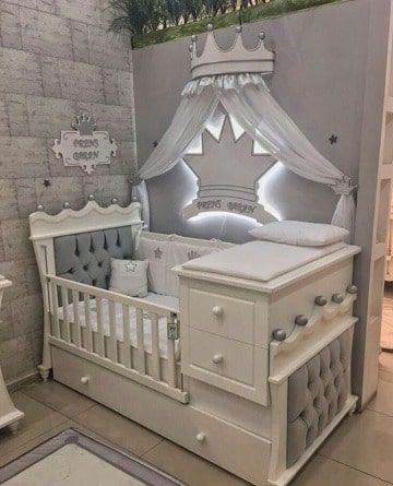 imagenes de cunas de madera modernas Boys Bedroom Themes, Cozy Baby Room, Nursery Room Design, Girl Nursery Room, Baby Room Inspiration, Baby Boy Room Nursery, Nursery Room Inspiration, Cunas Para Bebes, Baby Room Design