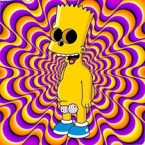 Trippy Cartoon Characters, Simpsons Trippy, Cool Drawings Trippy, High Cartoon, Doodle Collage, Hipster Drawings, Trippy Cartoon, Magical Paintings, Simpsons Drawings