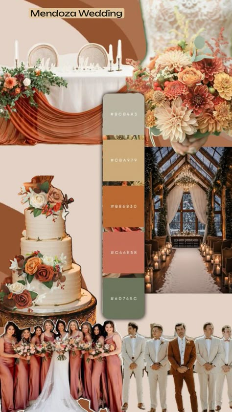 Fall Mexican Theme Wedding, Wedding Colors Terra Cotta, Mexican Wedding Color Schemes, Spain Wedding Theme, Spanish Wedding Color Palette, Terracotta Mexican Wedding, Mexican Wedding Colors, Mexico Wedding Color Palette, Mexican Wedding Color Palette