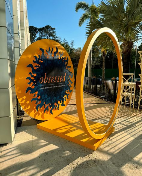 We are OBSESSED with this custom build photo op! 🌞  #photoop #custombuild #customphotoop #customdecor #sunshine #obsessed #florida #eventdecor #customeventdecor #outdoorphotoop #sun #yellowdecor Sun Party Decor, Photo Op Ideas, Photo Op Backdrop, Sun Backdrop, Event Booth Design, Photo Booth Design, Selfie Wall, Event Booth, Photoshop Digital Background