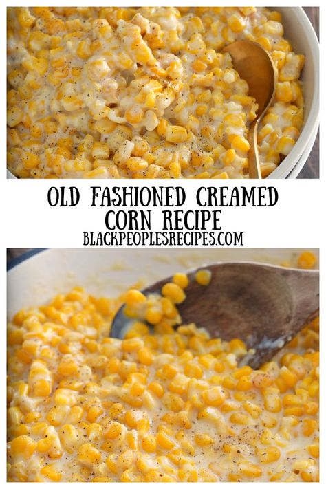 Homemade Sweet Corn, How To Make Cream Corn From Fresh Corn, Stewed Corn Recipes, Cream Style Sweet Corn Recipes, Creamy Sweet Corn Recipes, Homemade Creamed Corn Easy, Creamstyle Corn Recipe, Amish Creamed Corn, Home Made Cream Corn