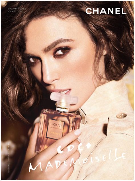 Keira Knightley's hair in the new Macy's Chanel commercial.  Want! Keira Knightley Chanel, Mademoiselle Perfume, Chanel Ad, Kiera Knightly, Perfume Chanel, Fragrance Ad, Chanel Fragrance, Coco Chanel Mademoiselle, Mademoiselle Chanel