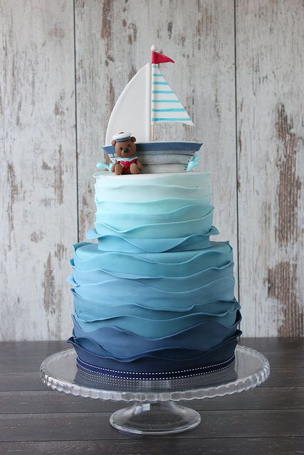 Boat Party Theme, Sailor Cake, Boat Cake, Ocean Cakes, Nautical Cake, Cupcakes For Boys, Beach Cakes, Shower Cupcakes, Baby Shower Cupcakes