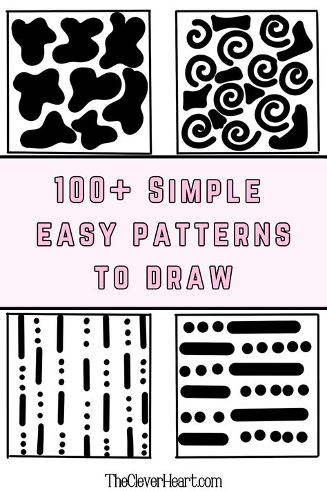 LOVE these pattern ideas! I'd been looking for some easy patterns to draw and doodle - these are great. Patterns For Doodling, Designs To Draw Patterns Easy, Random Patterns Drawing Easy, Doodle Pattern Ideas, Drawing Ideas Easy Doodles Pattern Simple, Easy Patterns To Draw Simple, Doodle Patterns Easy, Cute Patterns To Draw, Line Doodles Simple