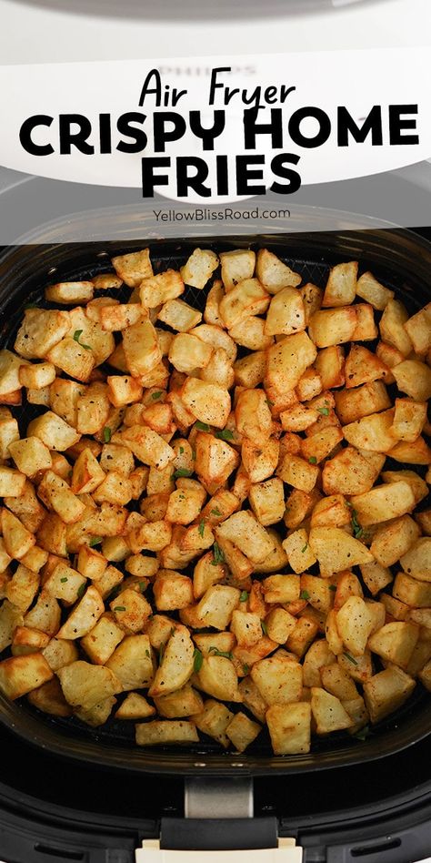 Home Fries Breakfast Air Fryer, Home Fries In The Air Fryer, Home Fries Recipe Air Fryer, Air Fry Home Fries, Air Fried Home Fries, Airfryer Home Fries, Dinner Sides Air Fryer, Air Fryer Home Fries Recipe, Quick Dinner Ideas Air Fryer