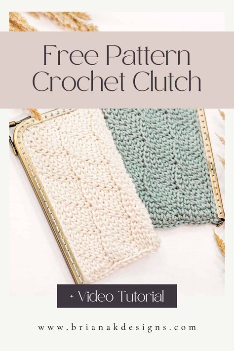 Ready to learn with me? This crochet clutch features a unique stitch, a crochet mimic of a knit stitch pattern. It's absolutely fabulous in rounds. So the solution is a unique and fun one. We are going to do some crochet steeking! Crochet Mimic, Crochet Clutch Pattern, Crochet Clutch Bags, Clutch Pattern, Crochet Handbags Patterns, Crochet Clutch, Knit Stitch Patterns, Absolutely Fabulous, Crochet Bag Pattern