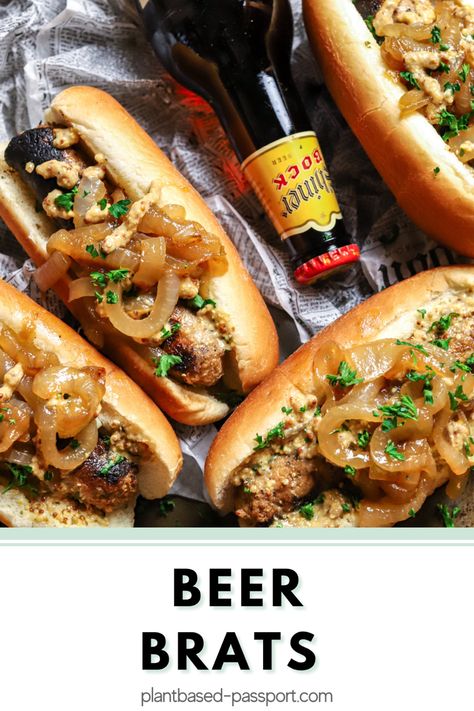 Vegan Bratwurst, Rock Me Amadeus, Bratwurst Recipe, Grilled Bratwurst, Vegan Hot Dog, Beer Brats, German Sausage, Japanese Sweet Potato, European Recipes