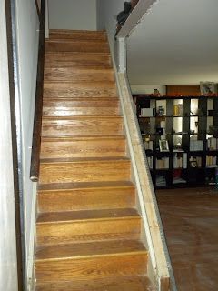 Opening up a Staircase Opening Up Staircase Wall, Closed Staircase, Enclosed Staircase, Farmhouse Staircase, Attic Staircase, Narrow Staircase, Open Stairs, Attic Lighting, House Staircase