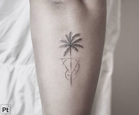 Holiday Tattoos, Mode Coachella, Small Nature Tattoo, Small Forearm Tattoos, Palm Tattoos, Palm Tree Tattoo, Small Tattoos Simple, Gorgeous Tattoos, Arrow Tattoos